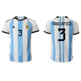 Herren Fußballbekleidung Argentinien Nicolas Tagliafico #3 Heimtrikot WM 2022 Kurzarm